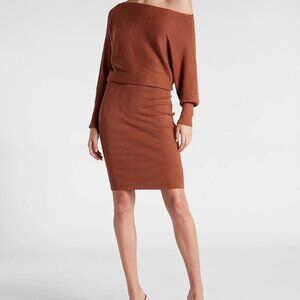 Express Off the Shoulder Midi Sweater Dress